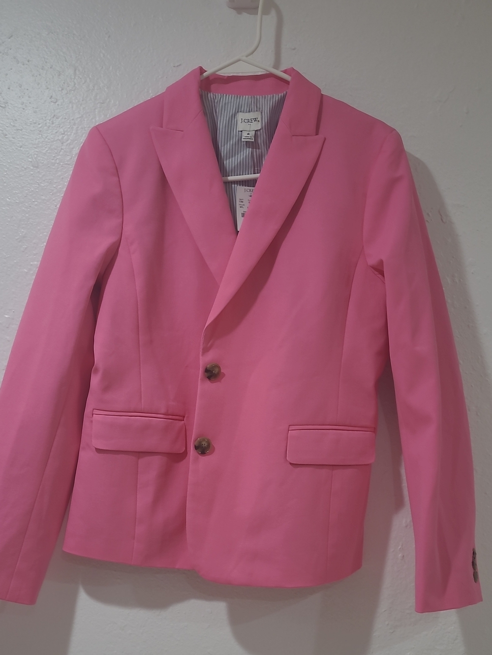 J. Crew Bright Pink Single-Breasted Blazer